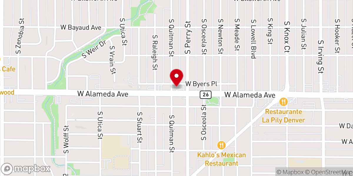 Map showing location of Denver West Seventh Day Adventist Church
