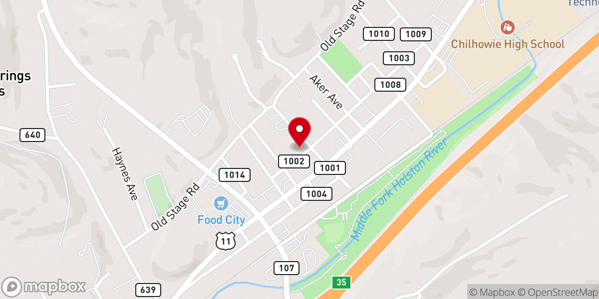 Map showing location of Providence Presbyterian Church (OPC)