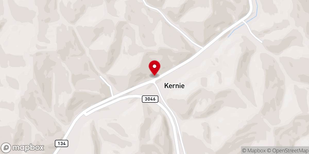 Map showing location of Kernie Freewill Baptist Church