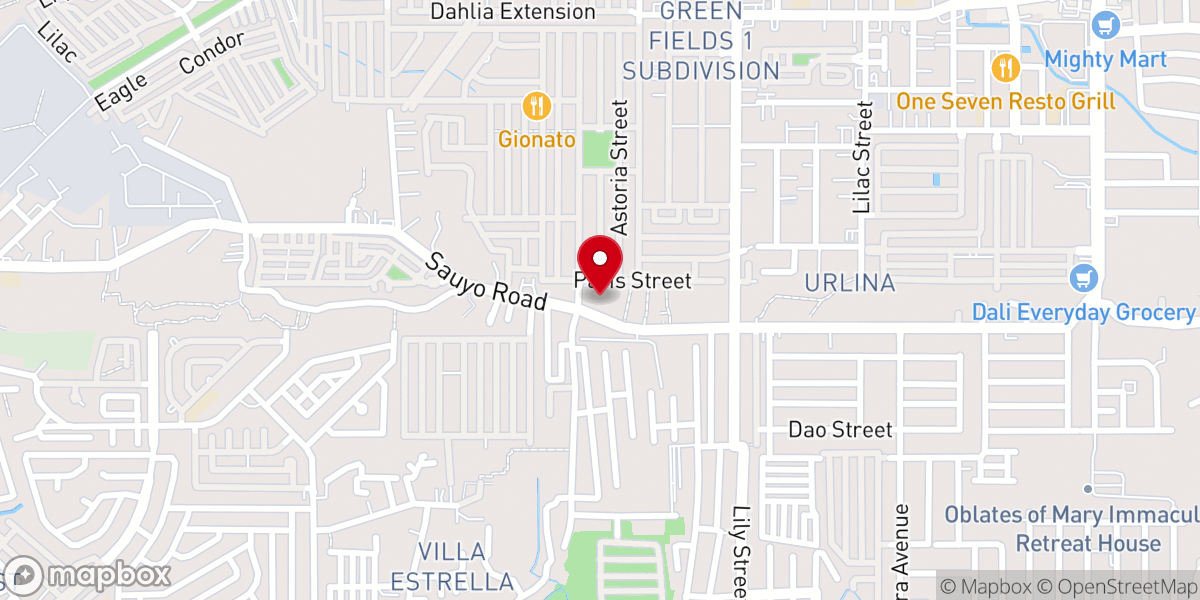 Map showing location of United Pentecostal Church - Sauyo (Pentecostals of Sauyo) Old Cabuyao, Quezon City