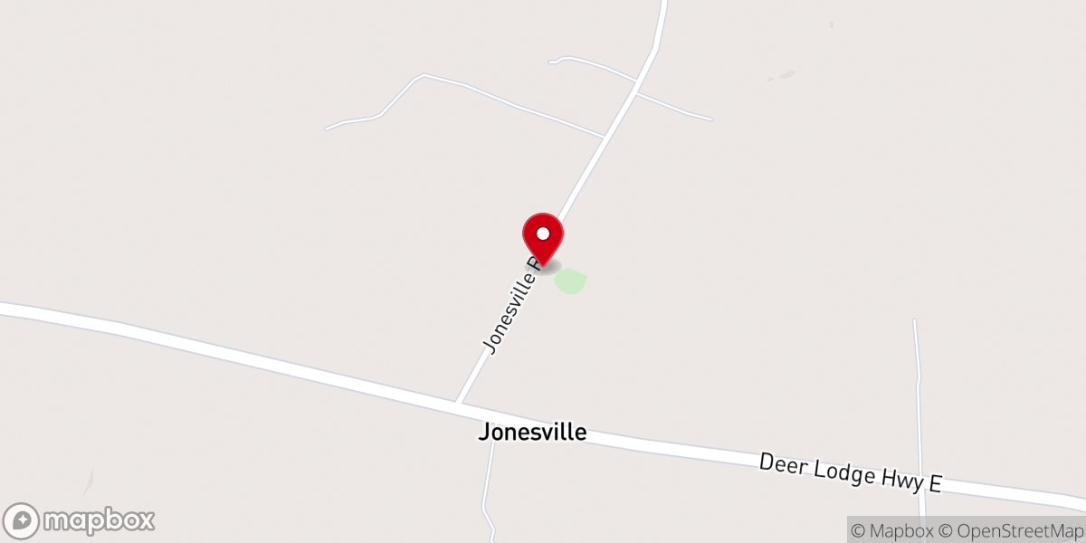 Map showing location of Jonesville Community Baptist Church