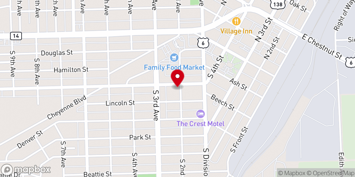 Map showing location of Prince of Peace Episcopal Church