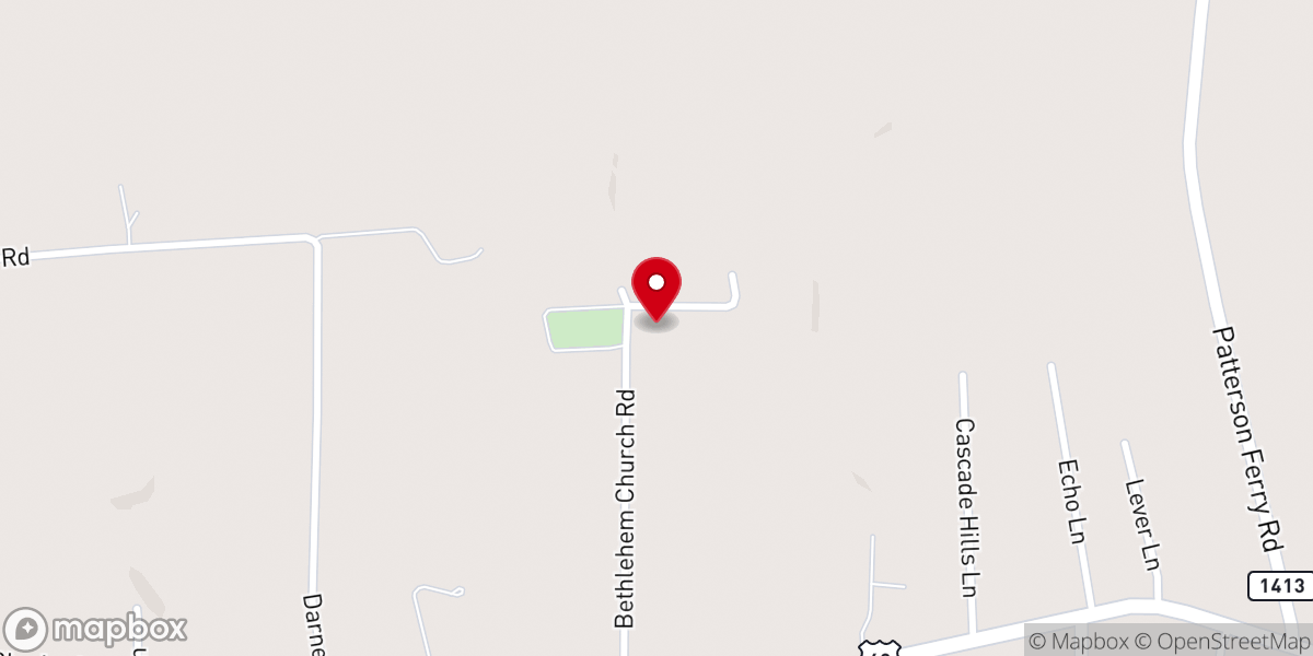 Map showing location of Bethlehem Baptist Church