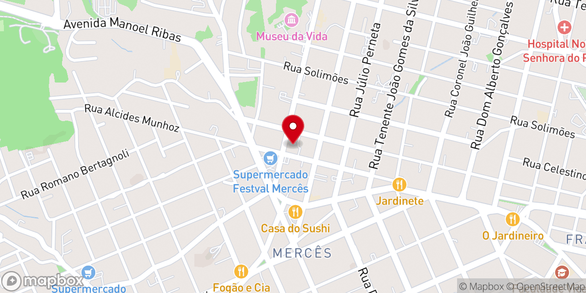 Map showing location of Igreja Batista Mercês