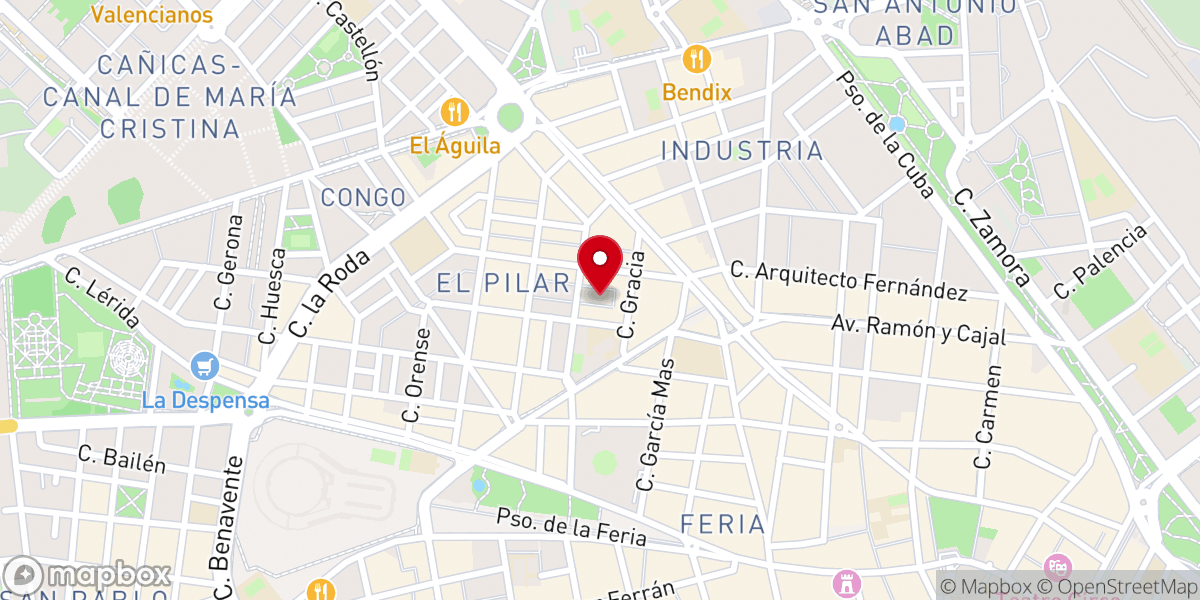 Map showing location of Parroquia de Nuestra Señora del Pilar