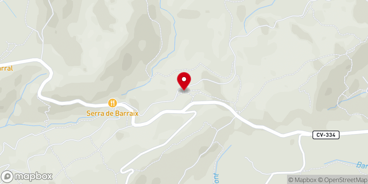Map showing location of Ermita de Barraix