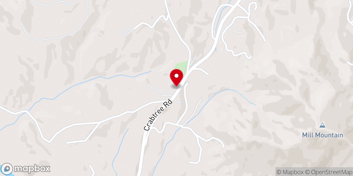 Map showing location of Crabtree United Methodist Church