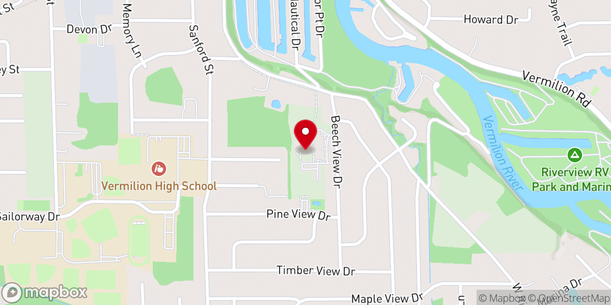 Map showing location of Vermilion YMCA