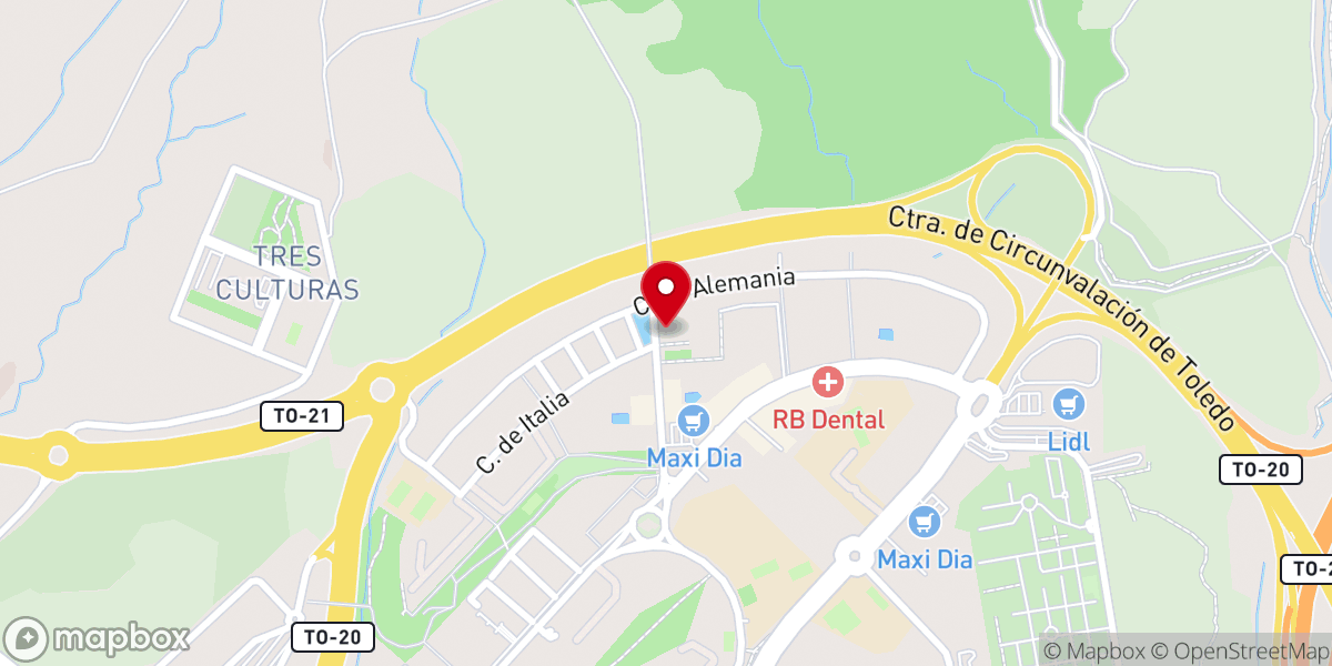 Map showing location of Parroquia San Juan de la Cruz