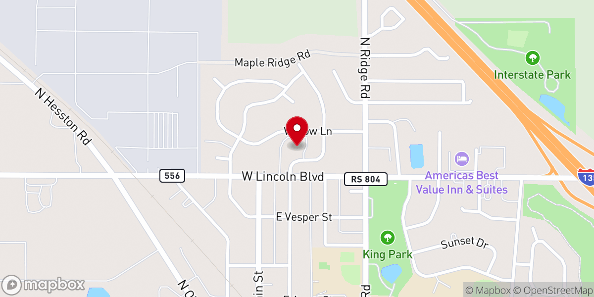Map showing location of South Central Mennonite Conference