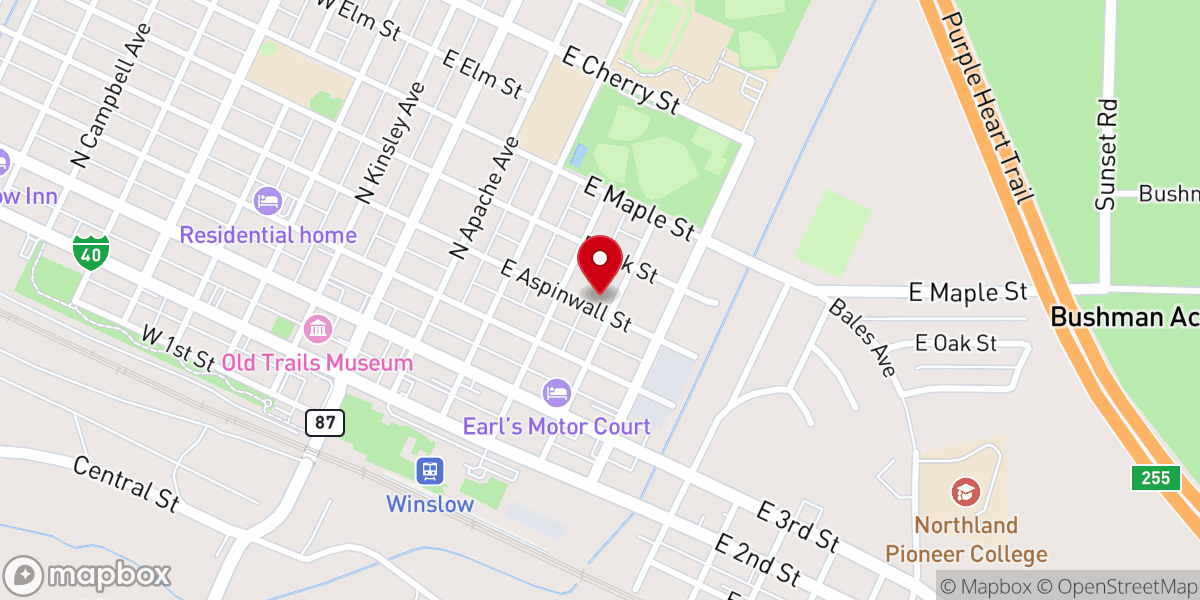Map showing location of Zion Baptist Church