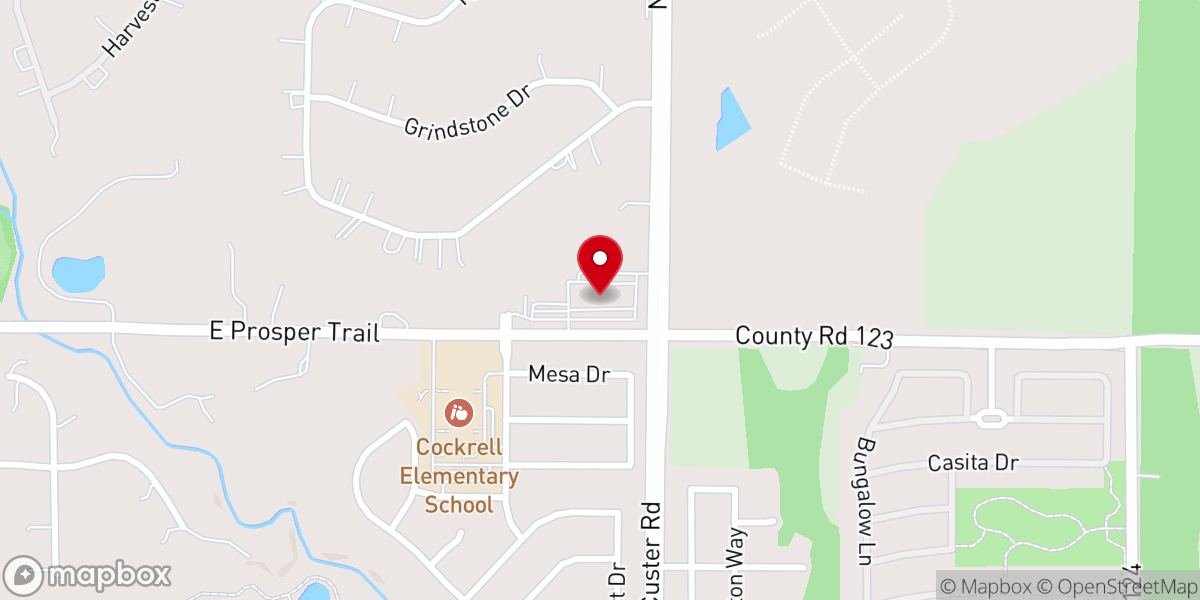 Map showing location of Gateway Church Prosper Campus