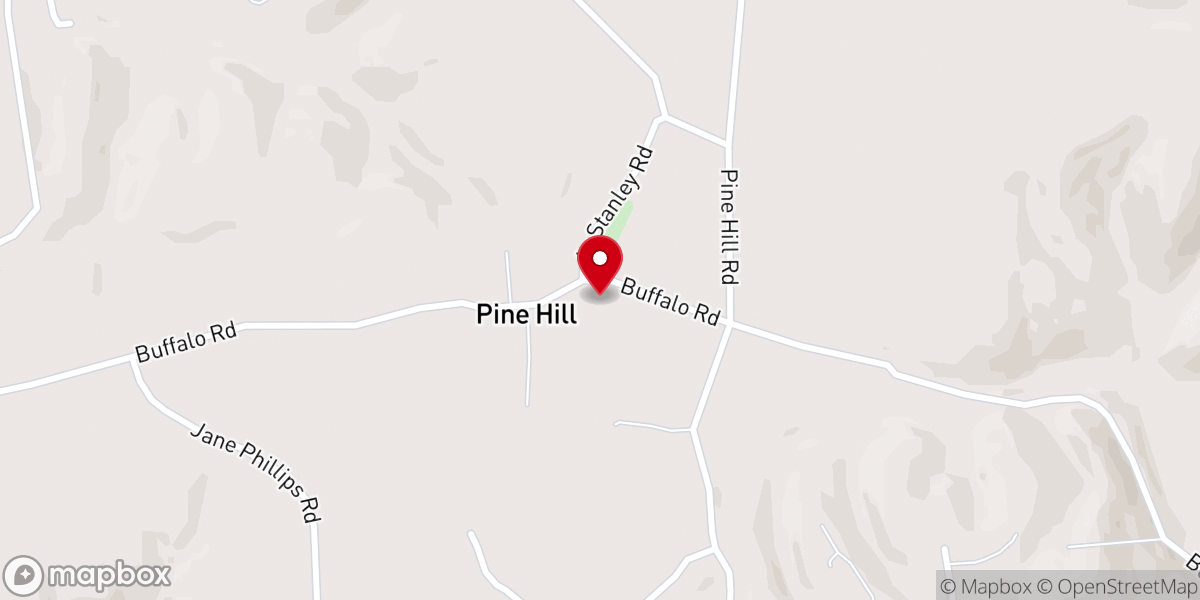 Map showing location of Pine Hill United Baptist Church