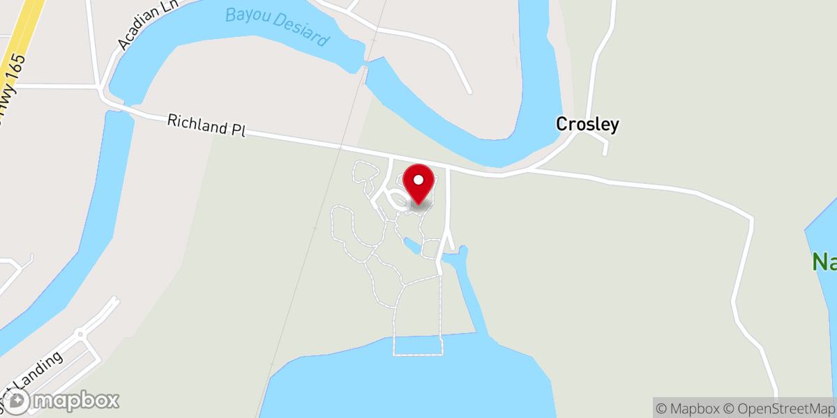 Map showing location of Black Bayou Lake National Wildlife Refuge Visitor Center