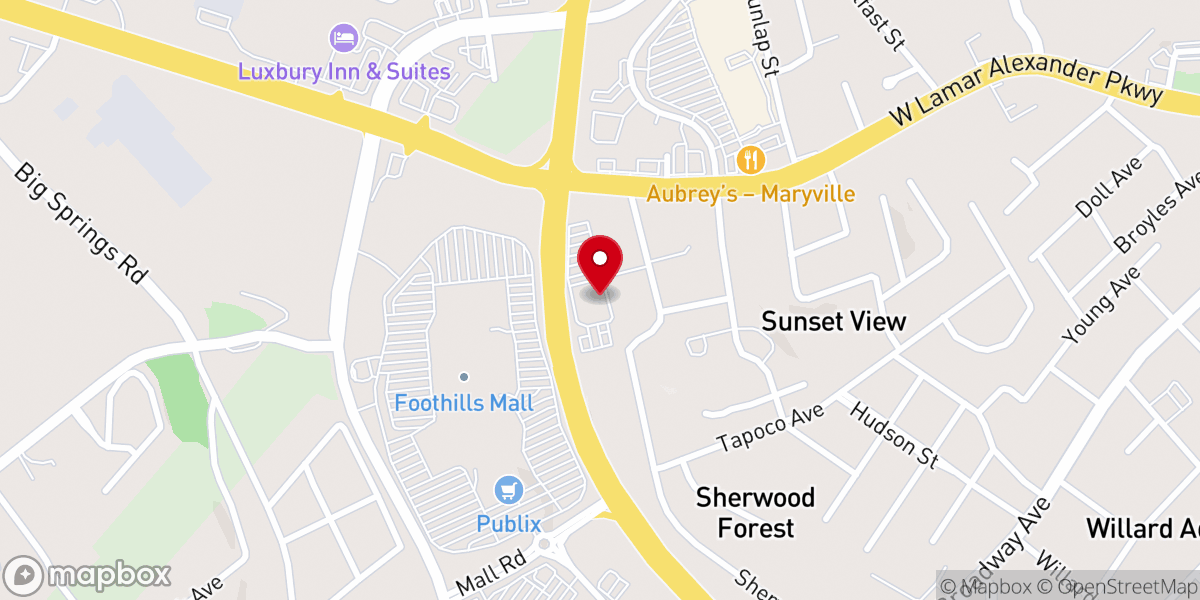 Map showing location of Maryville Church of Christ
