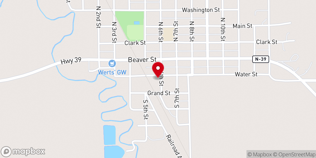 Map showing location of Faith Lutheran Church