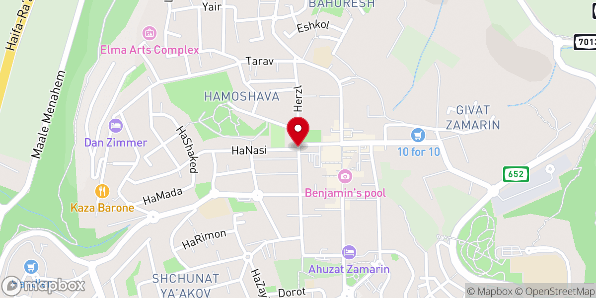 Map showing location of Zichron Yakov Dradasihts