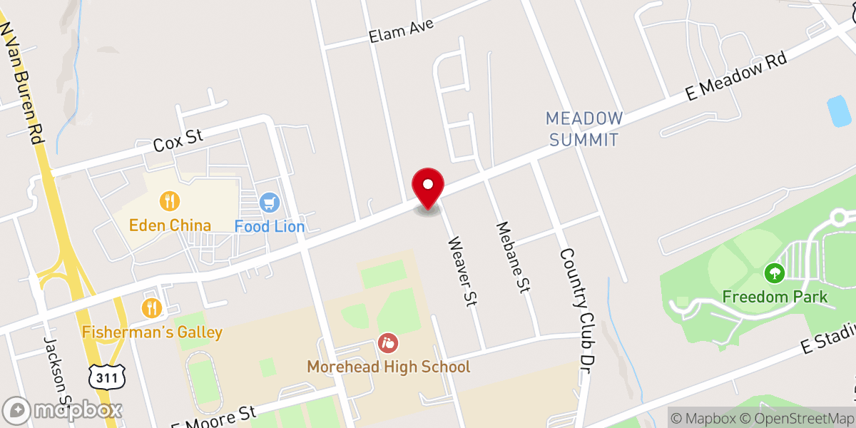 Map showing location of Central Baptist Church