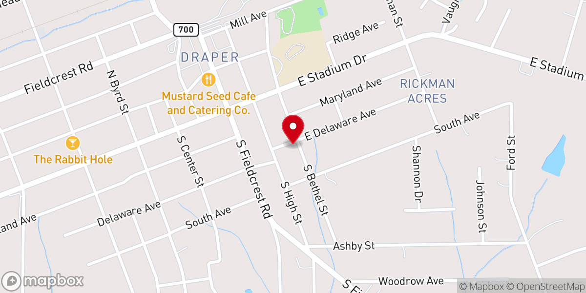 Map showing location of Draper Pentecostal Holiness