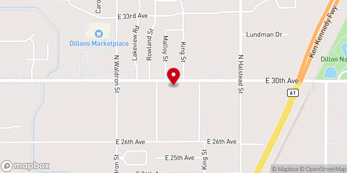 Map showing location of Prairie Unitarian Universalist Fellowship