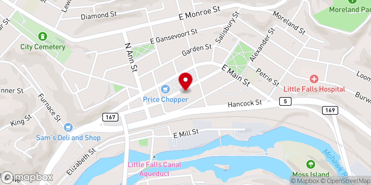 Map showing location of Saint Paul's Universalist Church
