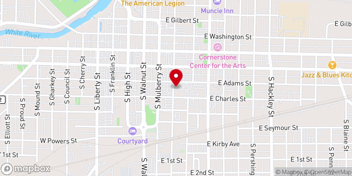 Map showing location of First Baptist Church