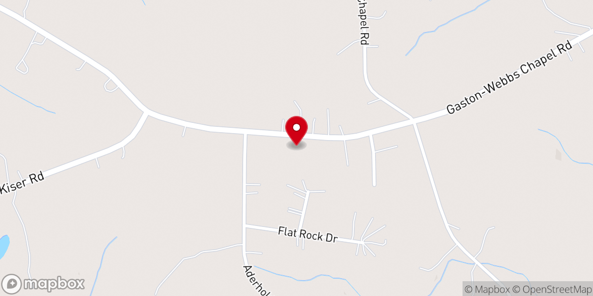 Map showing location of Webbs Chapel Baptist Church