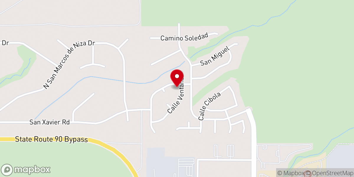 Map showing location of Hope and Healing Christian Church