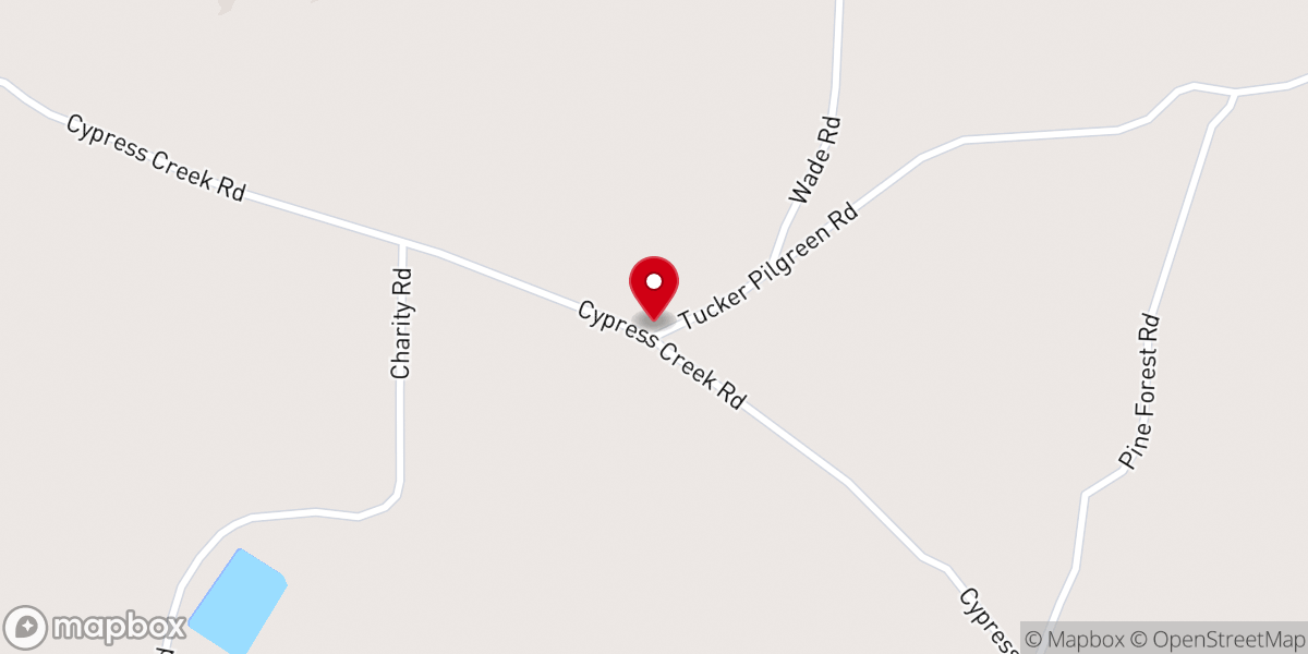 Map showing location of Zion Hill Baptist Church