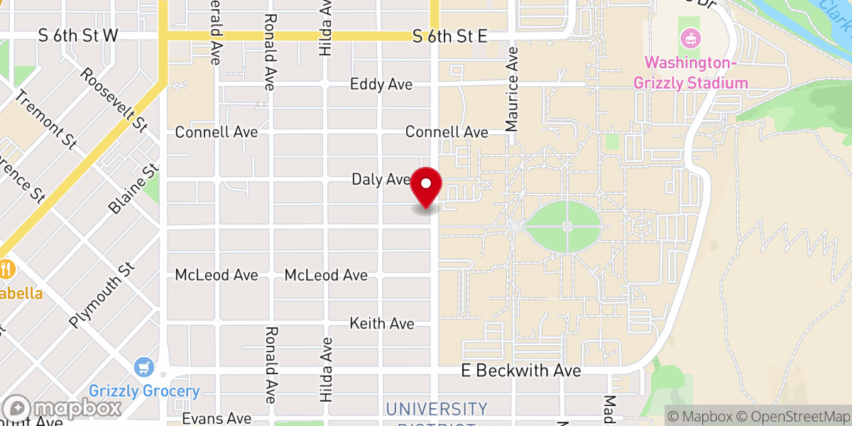 Map showing location of Emmaus Lutheran Campus Ministry