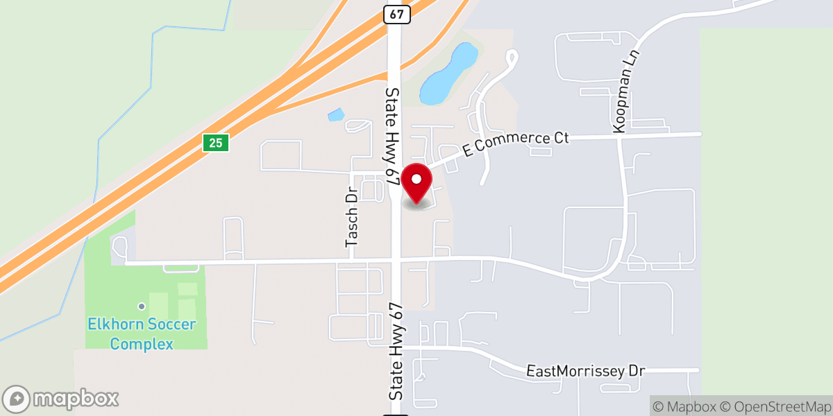 Map showing location of Walworth County Food & Diaper Bank