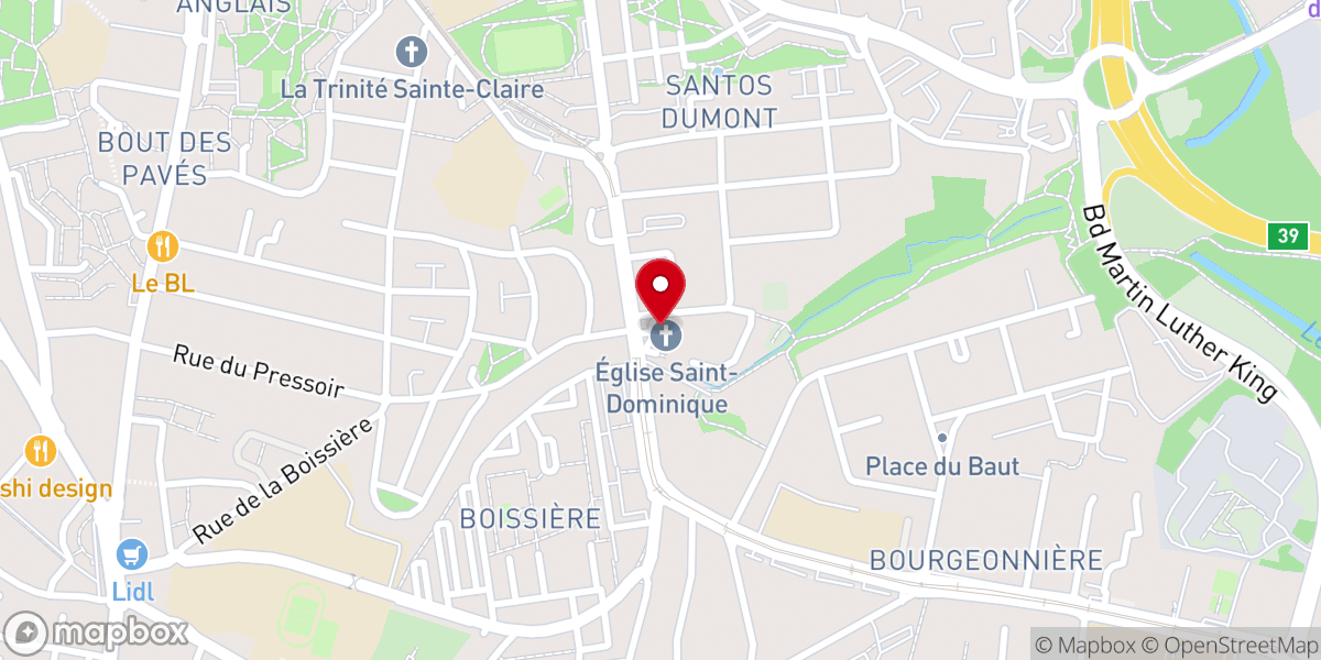 Map showing location of Église Saint-Dominique (Paroisse Sainte-Catherine du Petit Port)