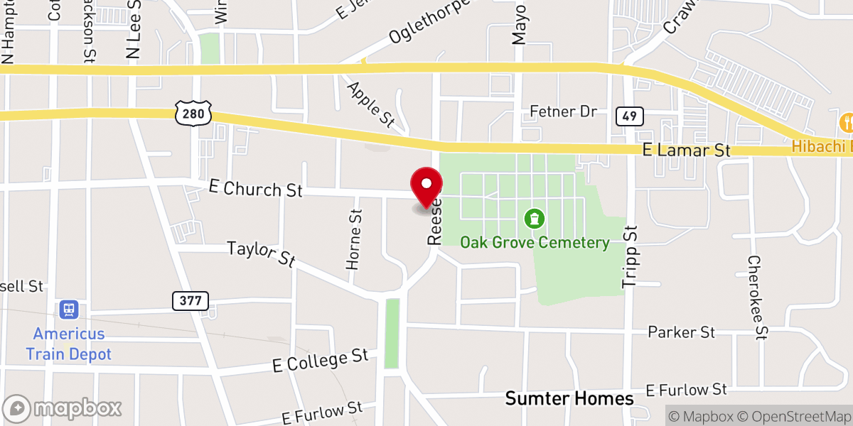 Map showing location of Rees Park Playground
