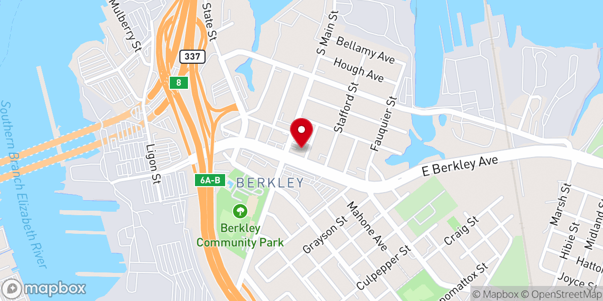 Map showing location of Antioch Missionary Baptist Church
