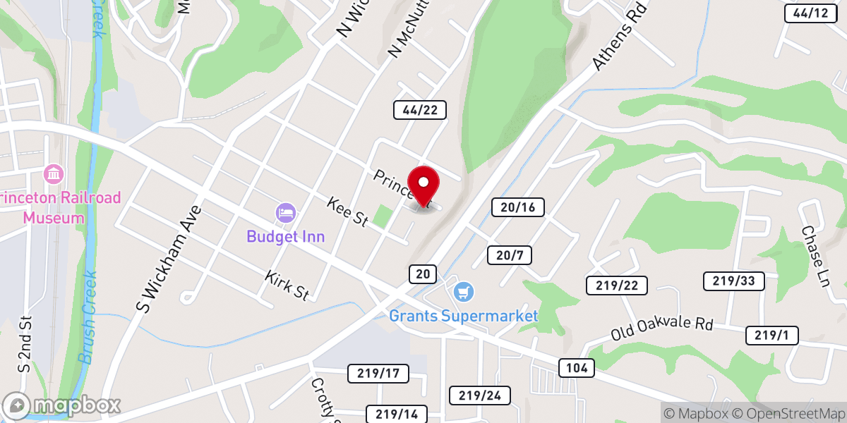 Map showing location of Advent Christian Church-Princeton
