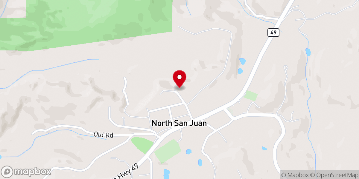 Map showing location of North San Juan United Methodist Church