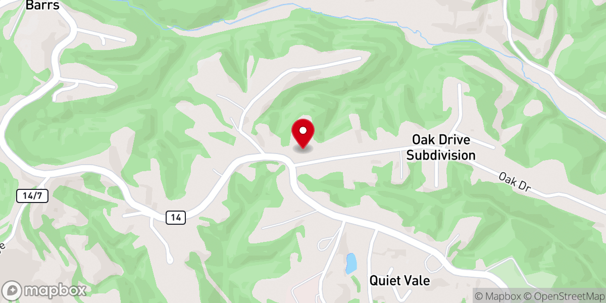 Map showing location of Spencer Church of the Nazarene