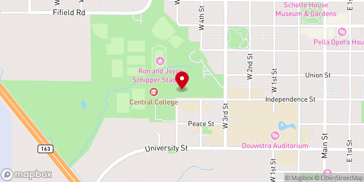 Map showing location of Kuyper Athletic Complex