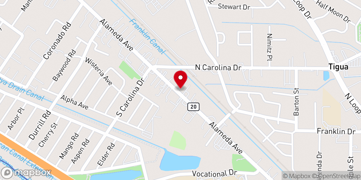 Map showing location of Templo la Hermosa Church