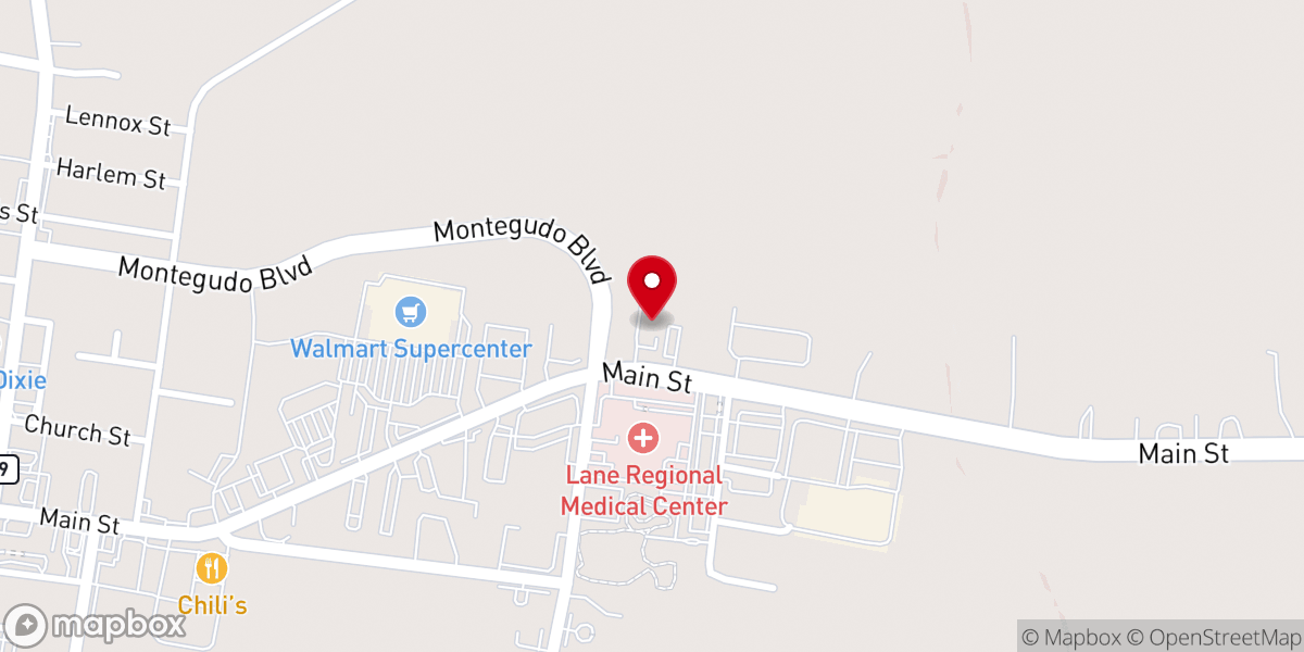 Map showing location of Southeast Community Health Systems