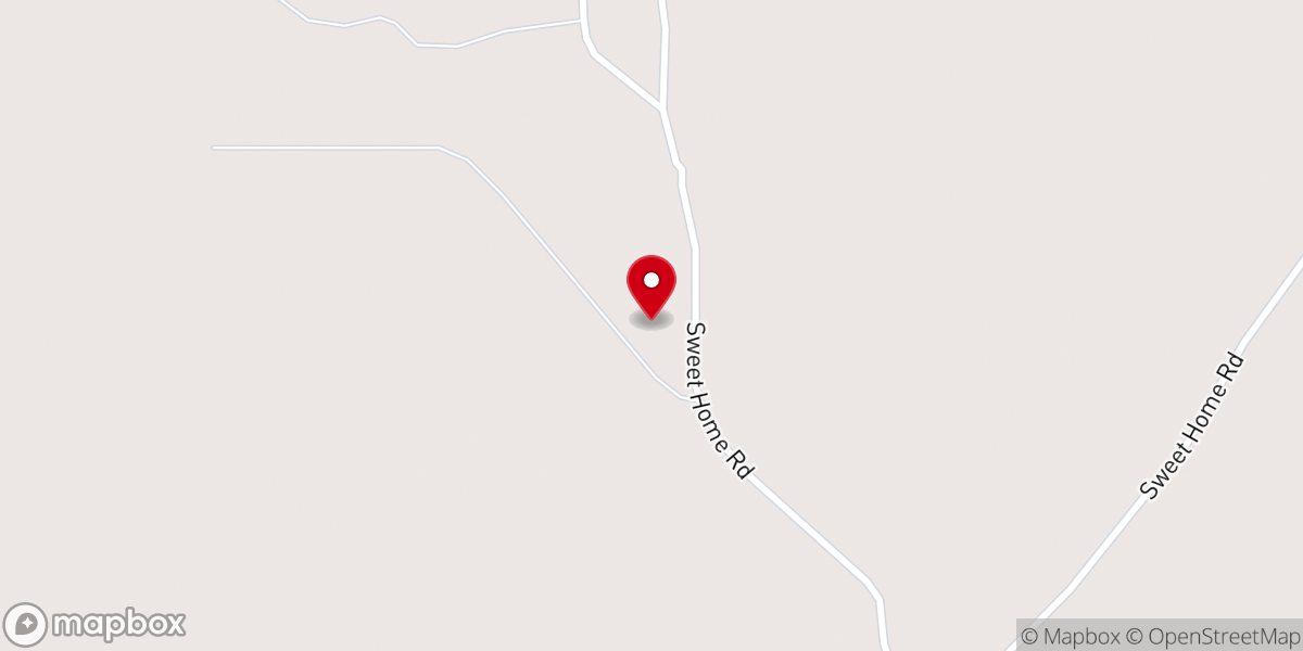 Map showing location of Sweet Home Church