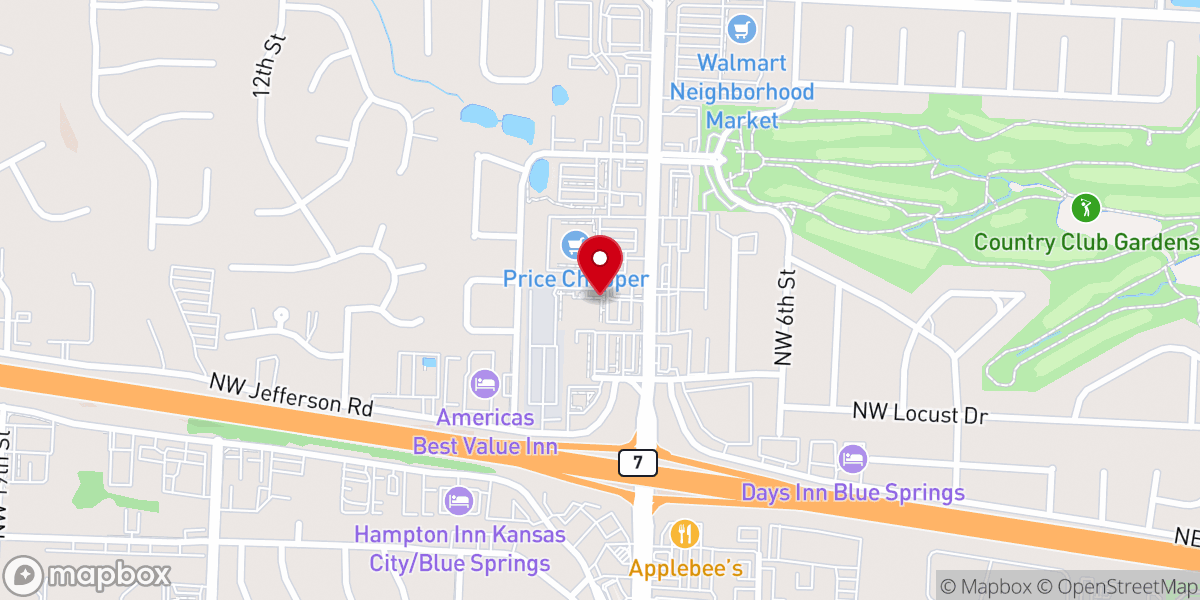 Map showing location of Pointe of Hope Church