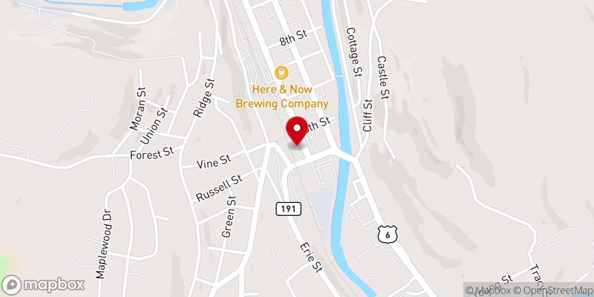 Map showing location of Christians in Honesdale