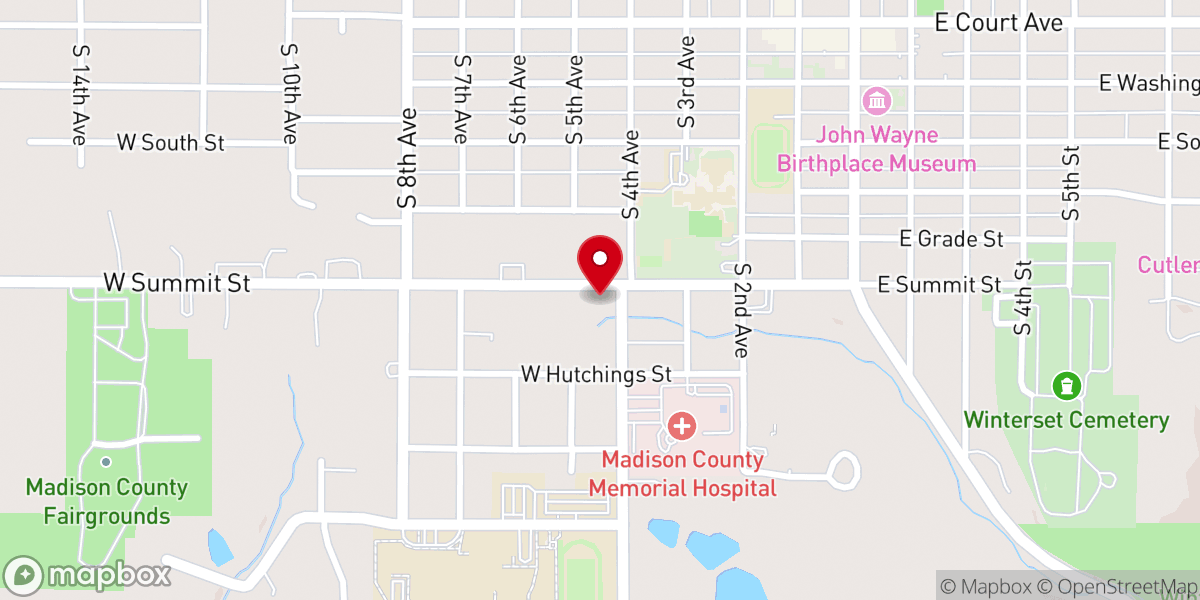 Map showing location of Winterset Church of the Nazarene