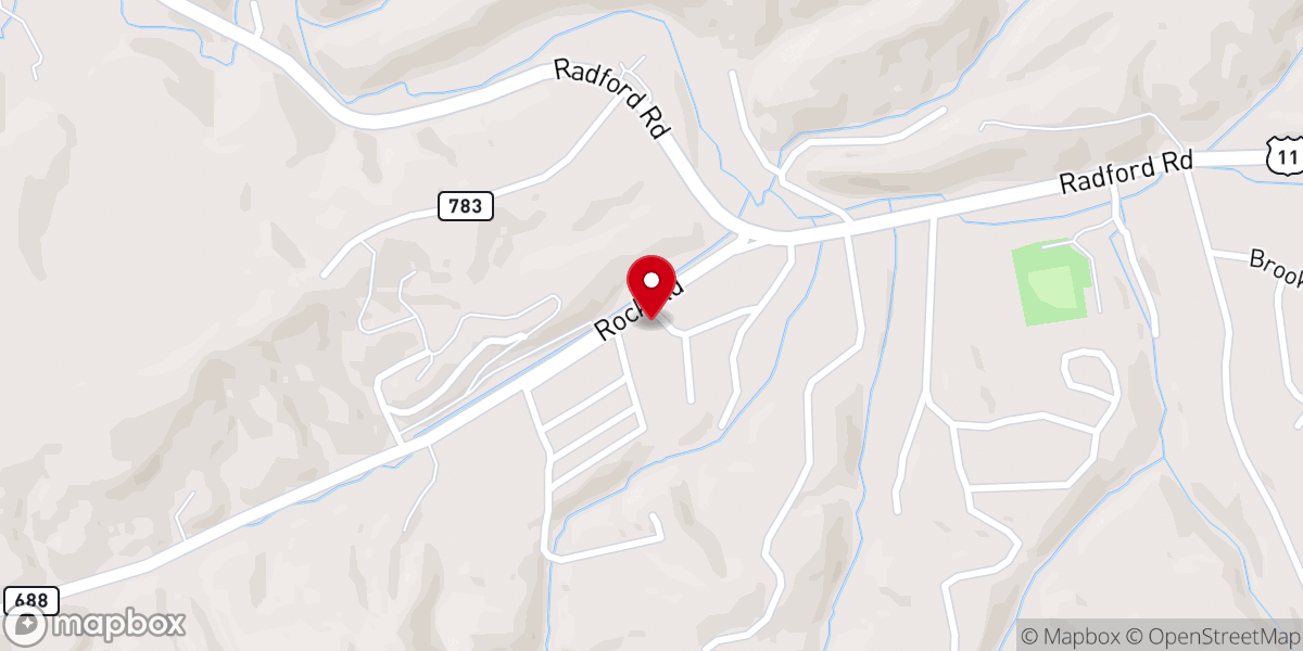 Map showing location of East Radford Church of God