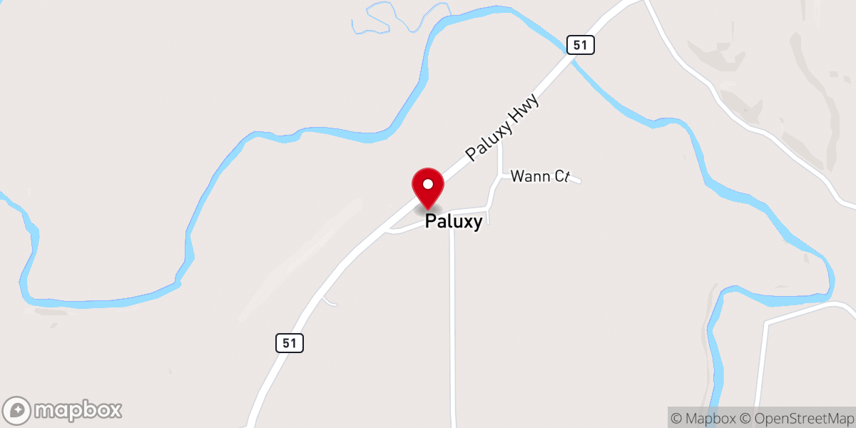 Map showing location of Paluxy Baptist Church