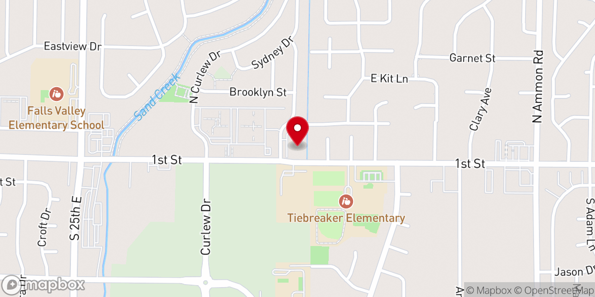 Map showing location of Berean Baptist Church