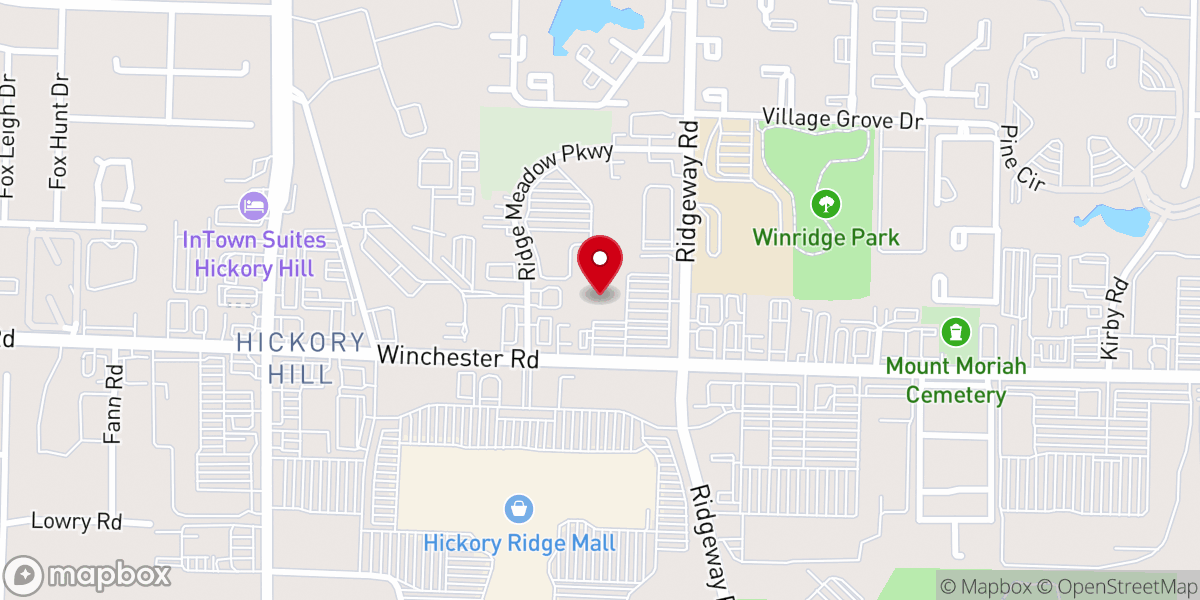 Map showing location of New Direction Christian Church - Hickory Hill