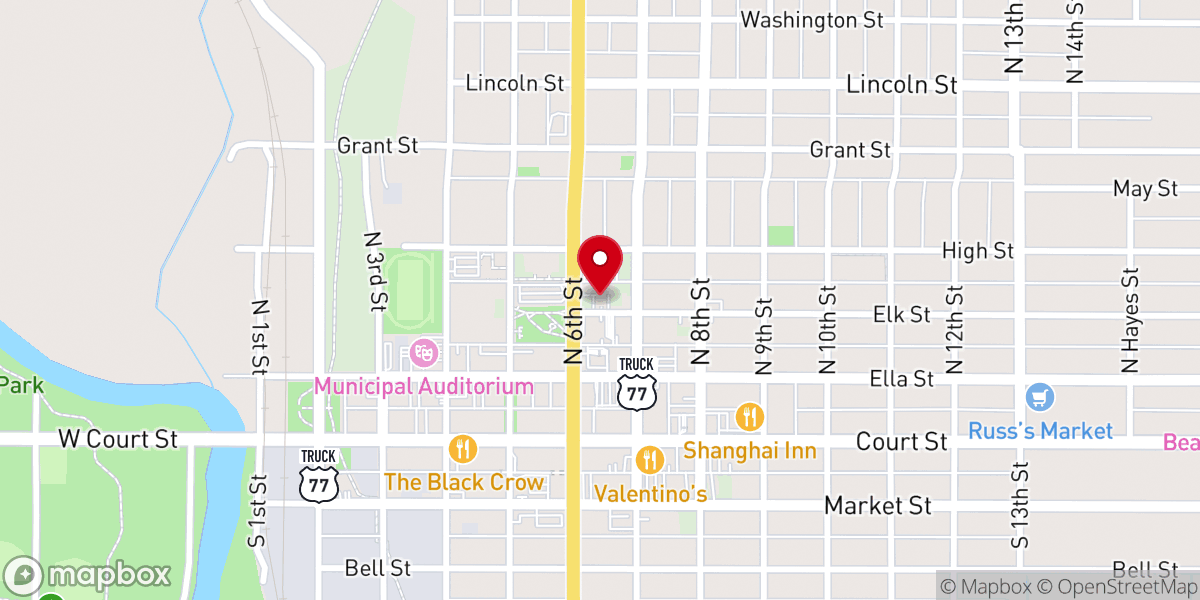 Map showing location of Centenary United Methodist Church