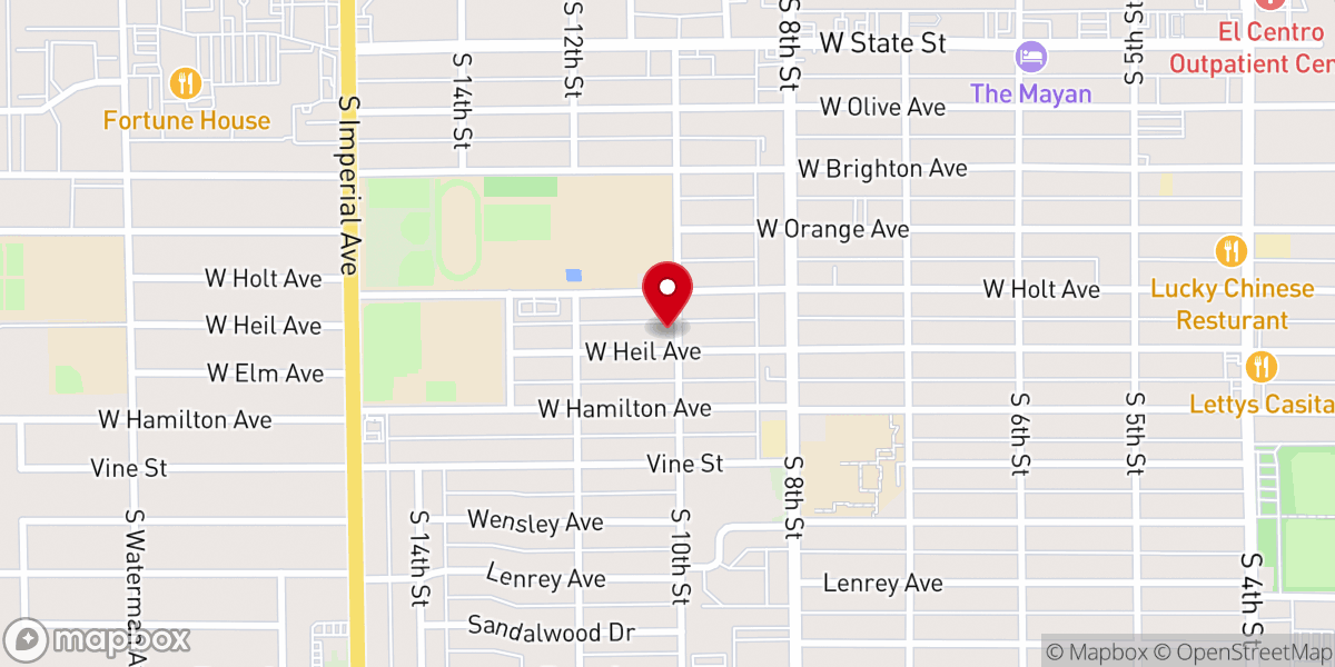 Map showing location of Imperial Valley Christian Center